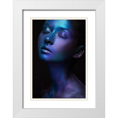 Space White Modern Wood Framed Art Print with Double Matting by Malikov, Alex