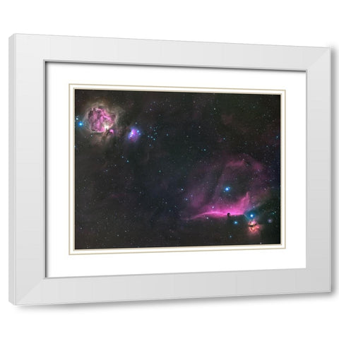 Orion Nebula And The Horsehead White Modern Wood Framed Art Print with Double Matting by Auf Dem, Andrea