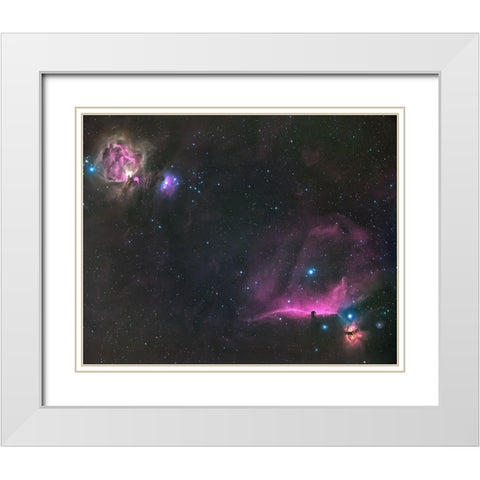 Orion Nebula And The Horsehead White Modern Wood Framed Art Print with Double Matting by Auf Dem, Andrea