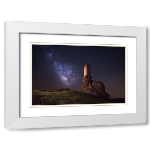 Night At Tower Of Joy White Modern Wood Framed Art Print with Double Matting by Alvaro, Alberto