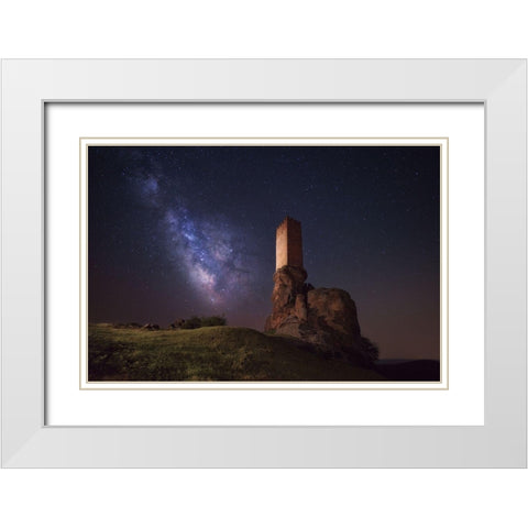 Night At Tower Of Joy White Modern Wood Framed Art Print with Double Matting by Alvaro, Alberto