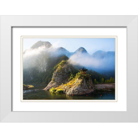 Wollyubong White Modern Wood Framed Art Print with Double Matting by Namkoong, Bongok