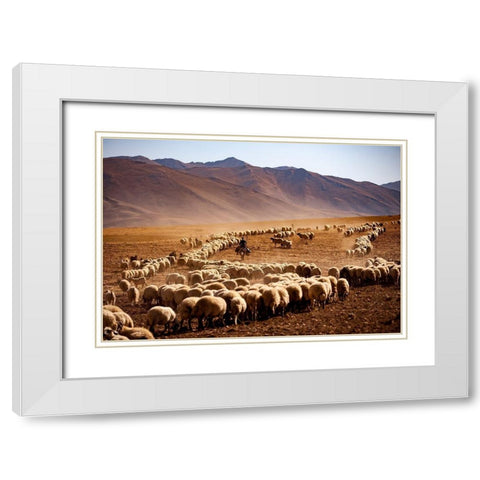 Saandfrac14;Raandfrac14; White Modern Wood Framed Art Print with Double Matting by Cacim, Murat