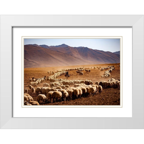Saandfrac14;Raandfrac14; White Modern Wood Framed Art Print with Double Matting by Cacim, Murat