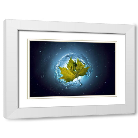 Cosmic Autumn White Modern Wood Framed Art Print with Double Matting by Lazarov, Alexandar