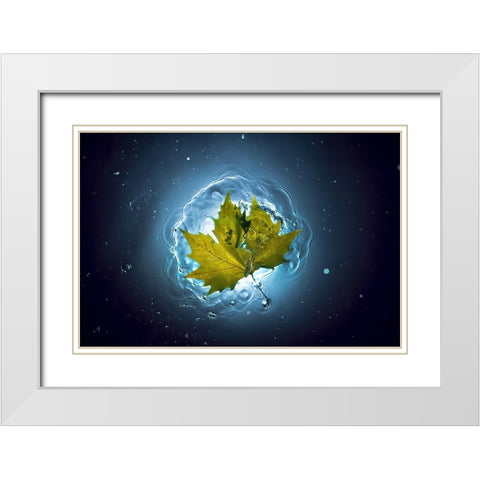 Cosmic Autumn White Modern Wood Framed Art Print with Double Matting by Lazarov, Alexandar