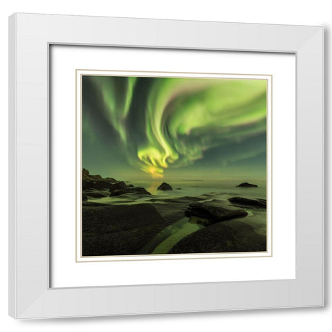 Dancing Queen White Modern Wood Framed Art Print with Double Matting by Smid Master, Jan