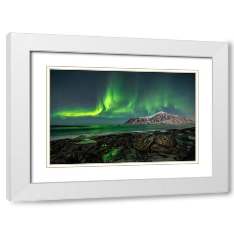 Peaceful Skagsanden White Modern Wood Framed Art Print with Double Matting by Pelissier, Marc