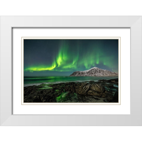 Peaceful Skagsanden White Modern Wood Framed Art Print with Double Matting by Pelissier, Marc