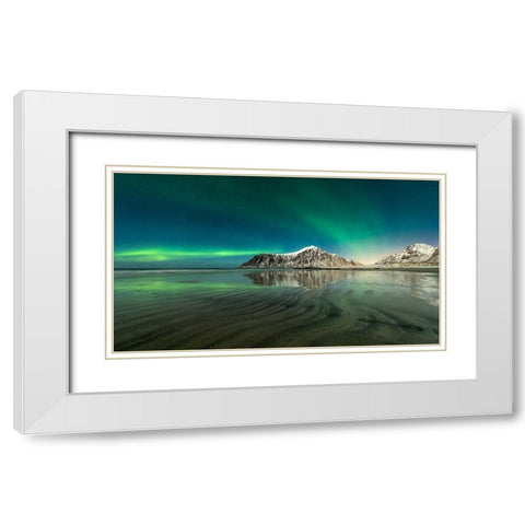 Skagsanden Lines White Modern Wood Framed Art Print with Double Matting by Pelissier, Marc