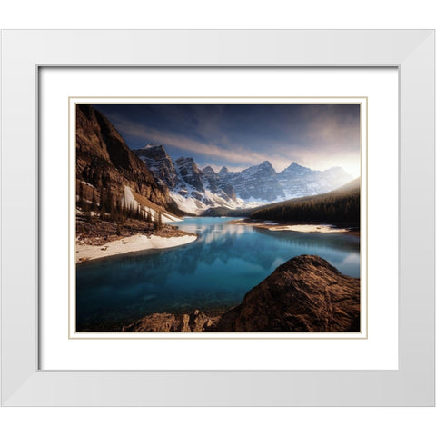 Moraine Me. White Modern Wood Framed Art Print with Double Matting by Pablo De, Juan