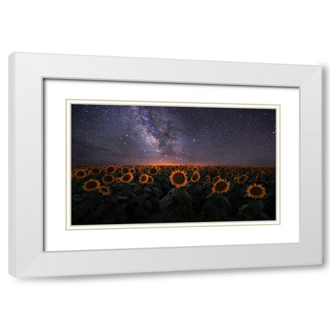 Dreamscape White Modern Wood Framed Art Print with Double Matting by Xu, Mei