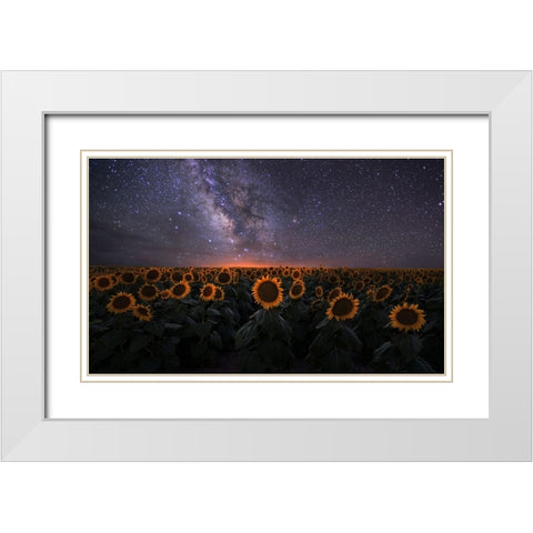 Dreamscape White Modern Wood Framed Art Print with Double Matting by Xu, Mei
