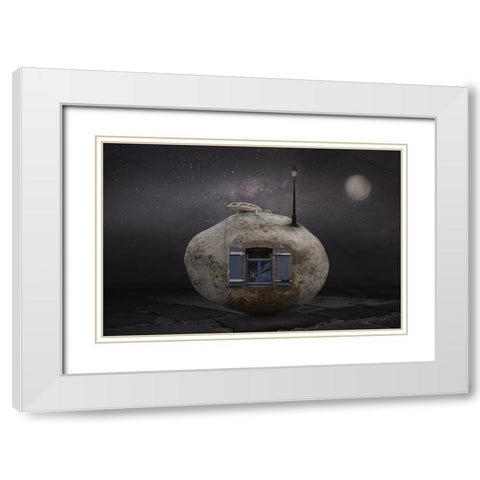 Stone House White Modern Wood Framed Art Print with Double Matting by Vekemans, Muriel