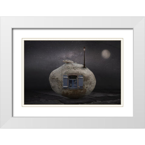 Stone House White Modern Wood Framed Art Print with Double Matting by Vekemans, Muriel