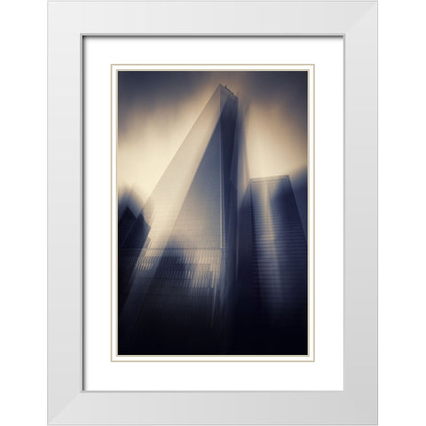 Nyc White Modern Wood Framed Art Print with Double Matting by Della Latta, Massimo