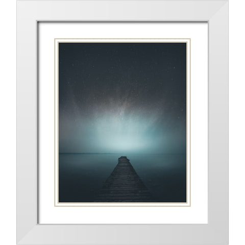 Under The Stars White Modern Wood Framed Art Print with Double Matting by Fraccaroli, Andrea