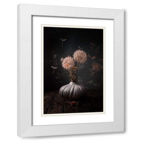 Feel The Spring White Modern Wood Framed Art Print with Double Matting by Kazamil, Farid
