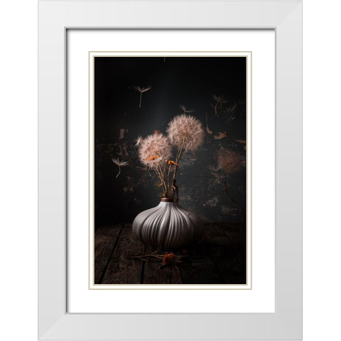 Feel The Spring White Modern Wood Framed Art Print with Double Matting by Kazamil, Farid