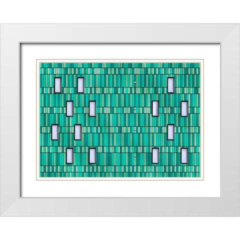 Green Facade White Modern Wood Framed Art Print with Double Matting by aRRO