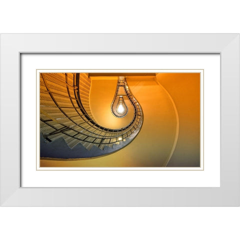 The Pear White Modern Wood Framed Art Print with Double Matting by Ohlendorf, Anette