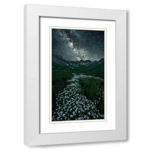 Starring Path White Modern Wood Framed Art Print with Double Matting by Xu, Mei