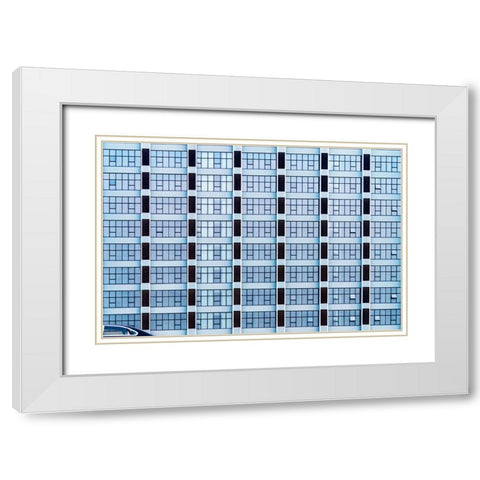 The Waiting Car White Modern Wood Framed Art Print with Double Matting by Flour, Piet