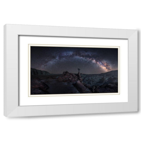Toadstool Night White Modern Wood Framed Art Print with Double Matting by F. Turienzo, Carlos