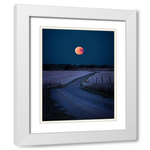 Bloodmoon 2018 White Modern Wood Framed Art Print with Double Matting by Lindsten, Christian
