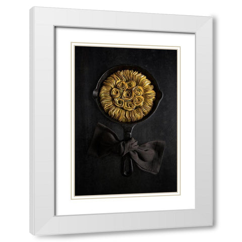 Yellow And Green Zucchini Ratatouille Flower White Modern Wood Framed Art Print with Double Matting by Popescu, Diana
