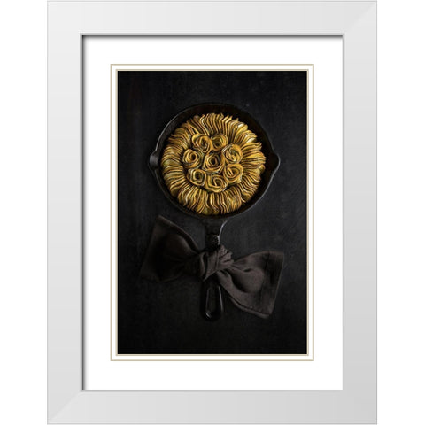Yellow And Green Zucchini Ratatouille Flower White Modern Wood Framed Art Print with Double Matting by Popescu, Diana