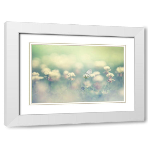 Small World White Modern Wood Framed Art Print with Double Matting by Suzuki, Takashi