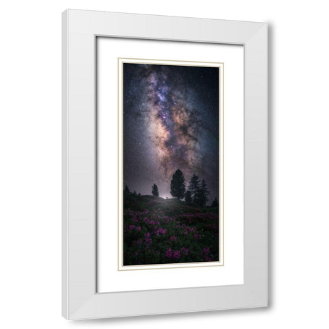Art Of Night V White Modern Wood Framed Art Print with Double Matting by F. Turienzo, Carlos