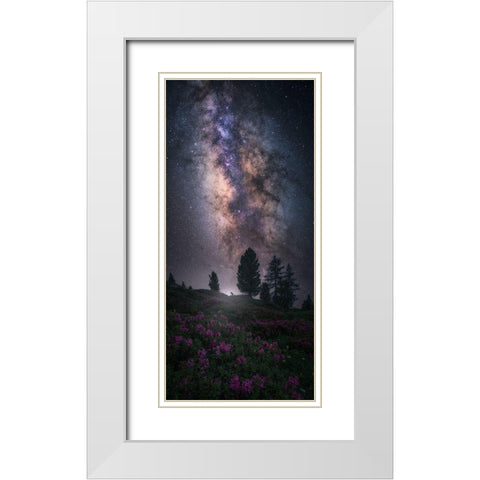Art Of Night V White Modern Wood Framed Art Print with Double Matting by F. Turienzo, Carlos