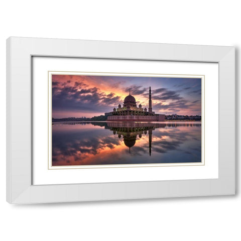 Masjid Putrajaya White Modern Wood Framed Art Print with Double Matting by M. Garcia, Jesus