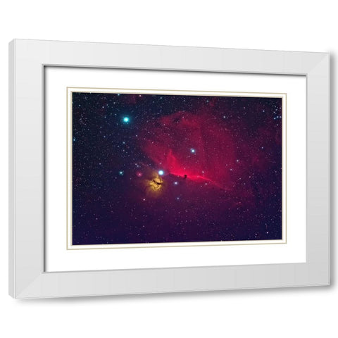 Horse Head The Dark Nebula White Modern Wood Framed Art Print with Double Matting by Auf dem, Andrea