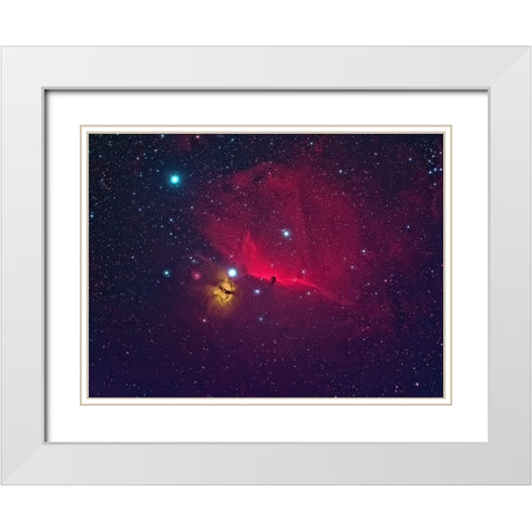 Horse Head The Dark Nebula White Modern Wood Framed Art Print with Double Matting by Auf dem, Andrea