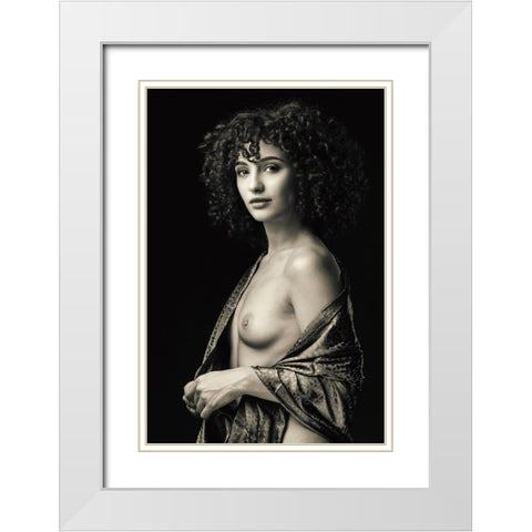 Classical Beauty White Modern Wood Framed Art Print with Double Matting by Slotboom, Jan