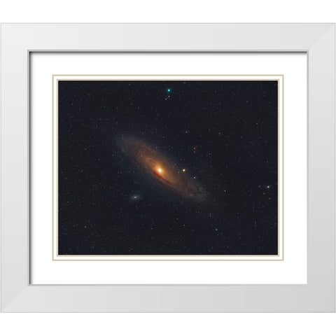 Andromeda Galaxy White Modern Wood Framed Art Print with Double Matting by Auf dem, Andrea