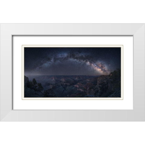Grand Canyon - Art Of Night White Modern Wood Framed Art Print with Double Matting by F. Turienzo, Carlos