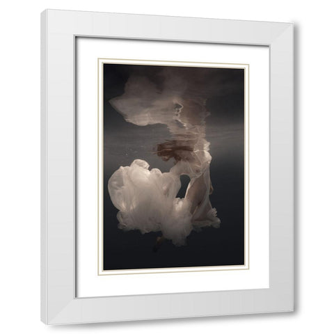 Radiance White Modern Wood Framed Art Print with Double Matting by Laudin, Dmitry