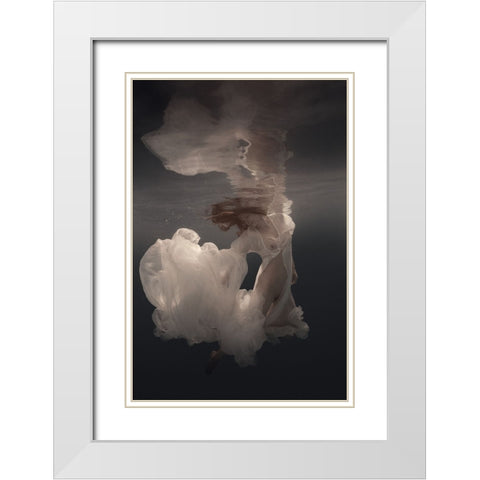 Radiance White Modern Wood Framed Art Print with Double Matting by Laudin, Dmitry