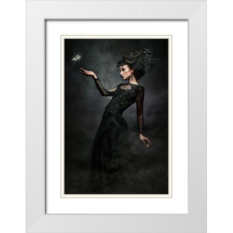 Moira White Modern Wood Framed Art Print with Double Matting by Siegart