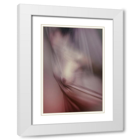 Veil White Modern Wood Framed Art Print with Double Matting by Bartal, Balazs