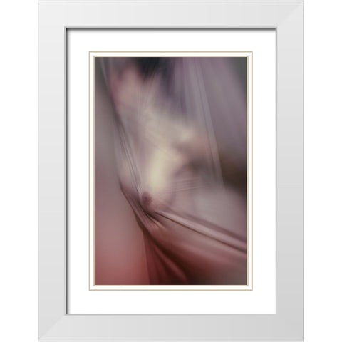 Veil White Modern Wood Framed Art Print with Double Matting by Bartal, Balazs