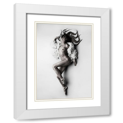 Flaming White Modern Wood Framed Art Print with Double Matting by Valevicius, Aurimas