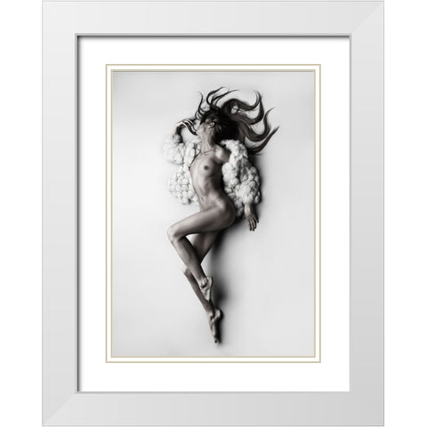Flaming White Modern Wood Framed Art Print with Double Matting by Valevicius, Aurimas