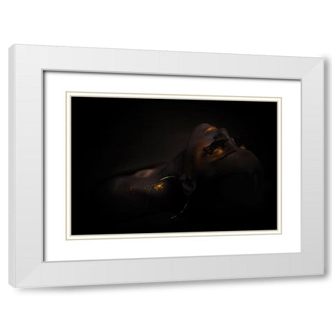 Cleopatra White Modern Wood Framed Art Print with Double Matting by Iltus, Maya