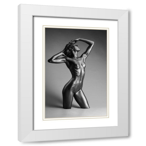 Bronse 4424 White Modern Wood Framed Art Print with Double Matting by Valevicius, Aurimas