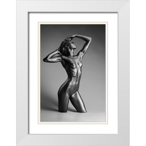Bronse 4424 White Modern Wood Framed Art Print with Double Matting by Valevicius, Aurimas